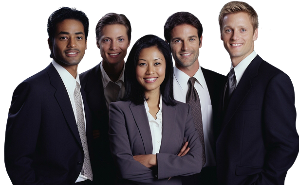 portrait professional business people working together